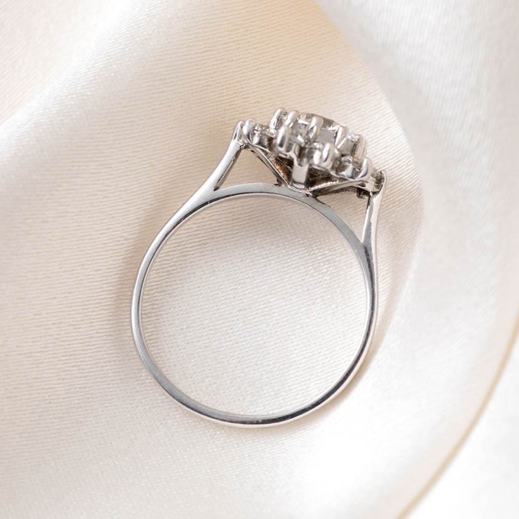 Round Cubic Zirconia Cluster Ring | 9ct White Gold - N