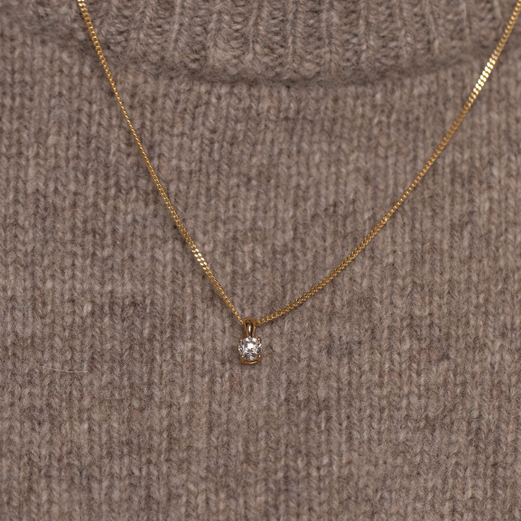 Round Diamond Necklace.20ct | 9ct Gold - Necklace