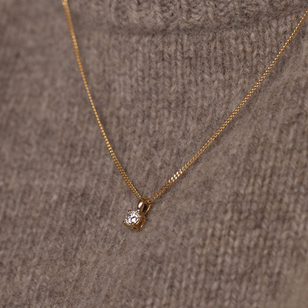 Round Diamond Necklace.20ct | 9ct Gold - Necklace