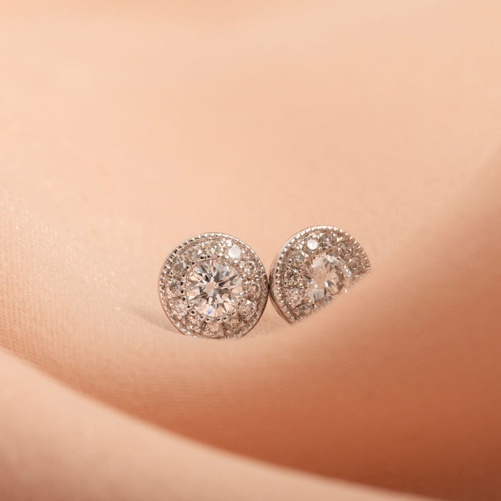 Round Halo Diamond Earrings - 0.33 CT (2)