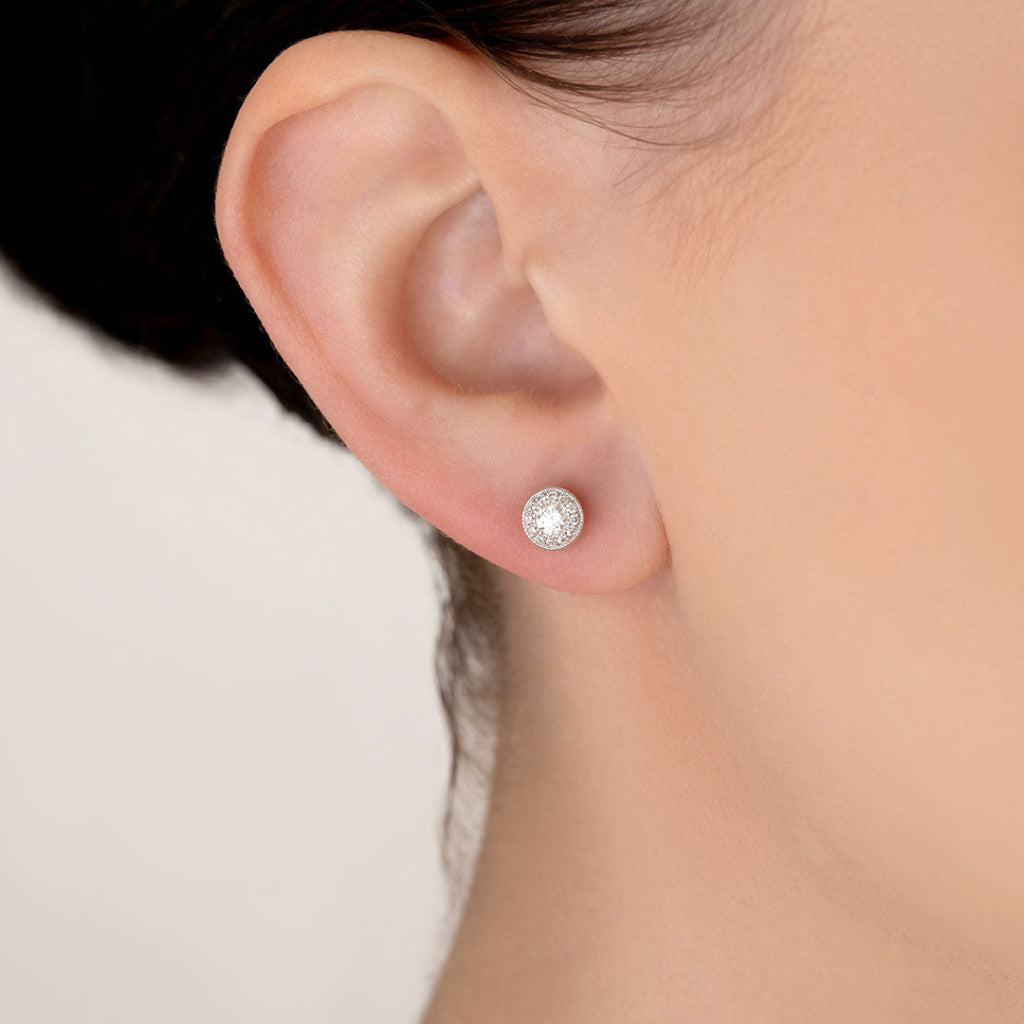 Round Halo Diamond Earrings - 0.33 CT | 18ct White Gold