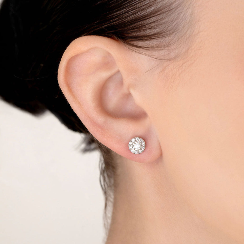 Round Halo Diamond Earrings - 0.75ct | White Gold - Earrings