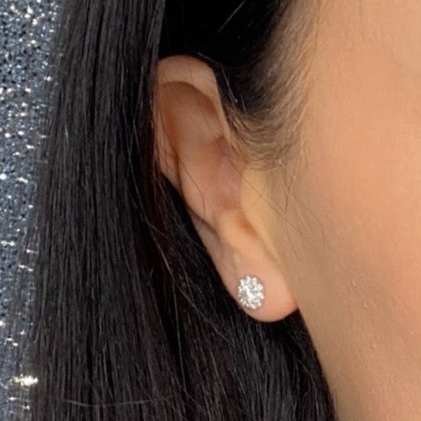 Round Halo Diamond Earrings - 0.75ct | White Gold - Earrings