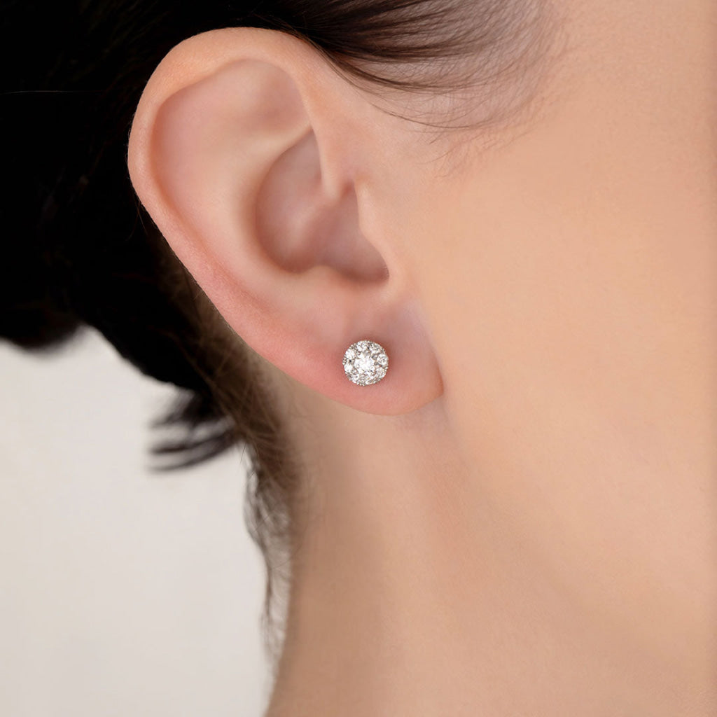 Round Halo Diamond Earrings - 0.52ct | White Gold - Earrings