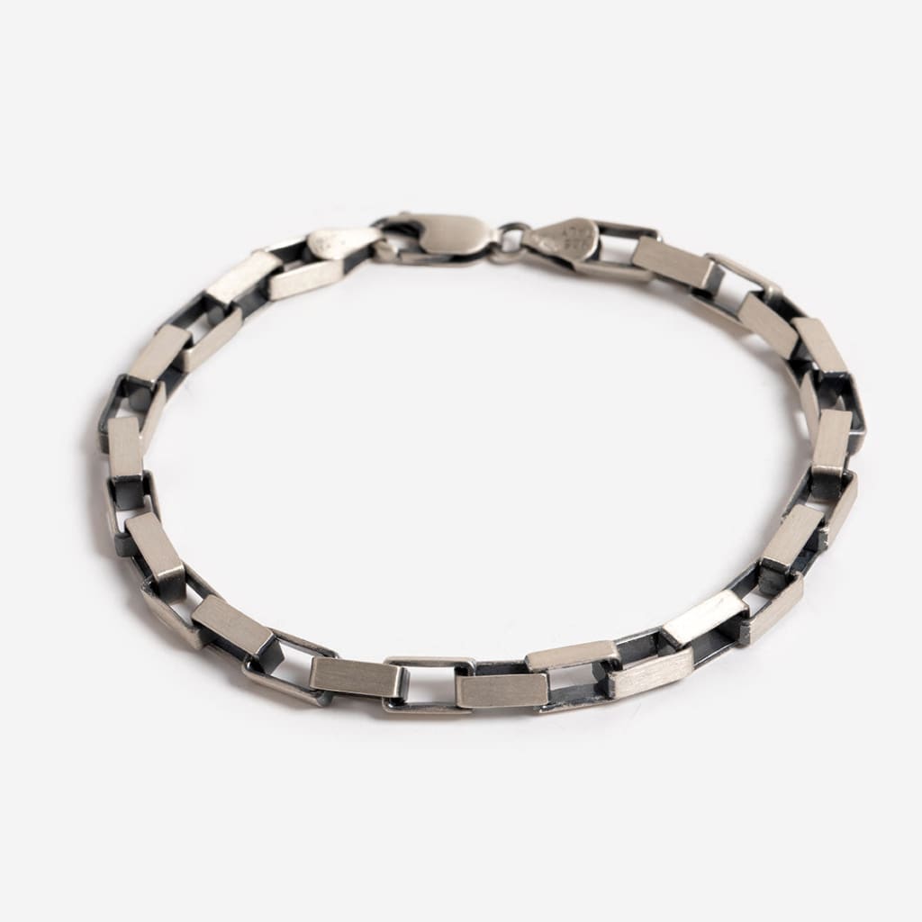 Gents Paperchain Bracelet | Oxidised Sterling Silver
