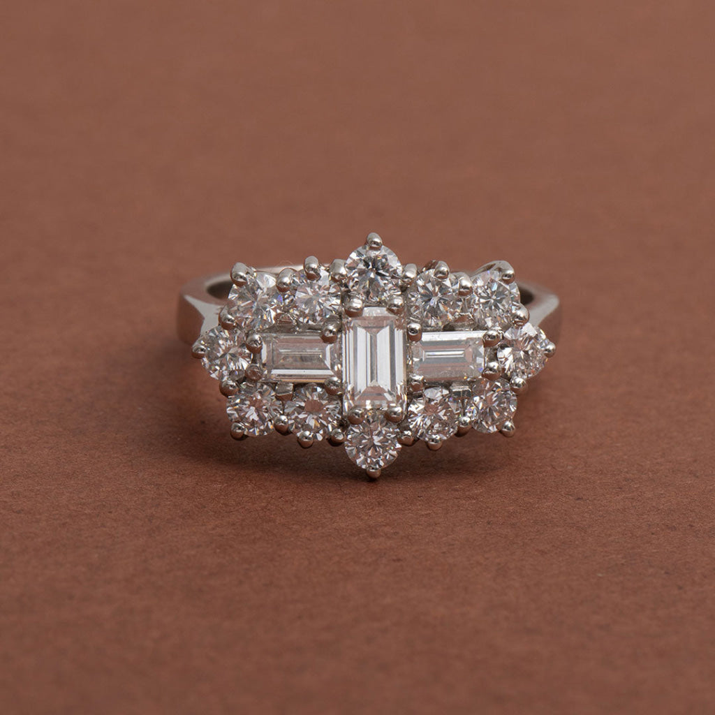 ROYAL 2ct | Cluster Cluster Diamond Set in Platinum - Rings