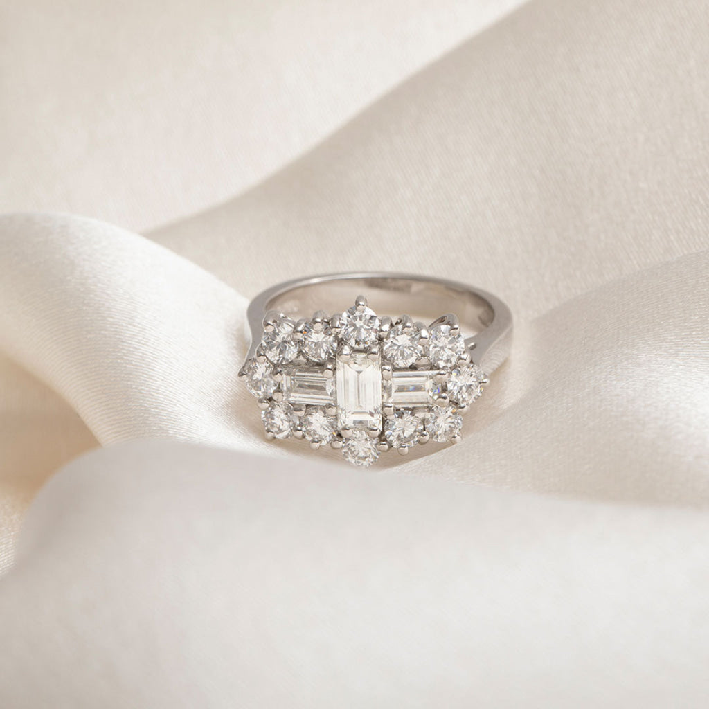 ROYAL 2ct | Cluster Cluster Diamond Set in Platinum - Rings