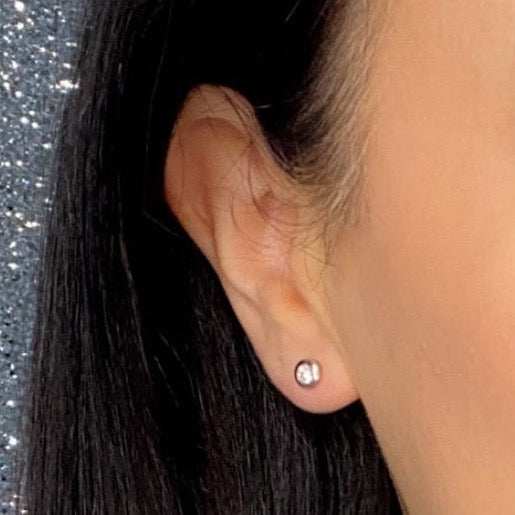 diamond earring on model