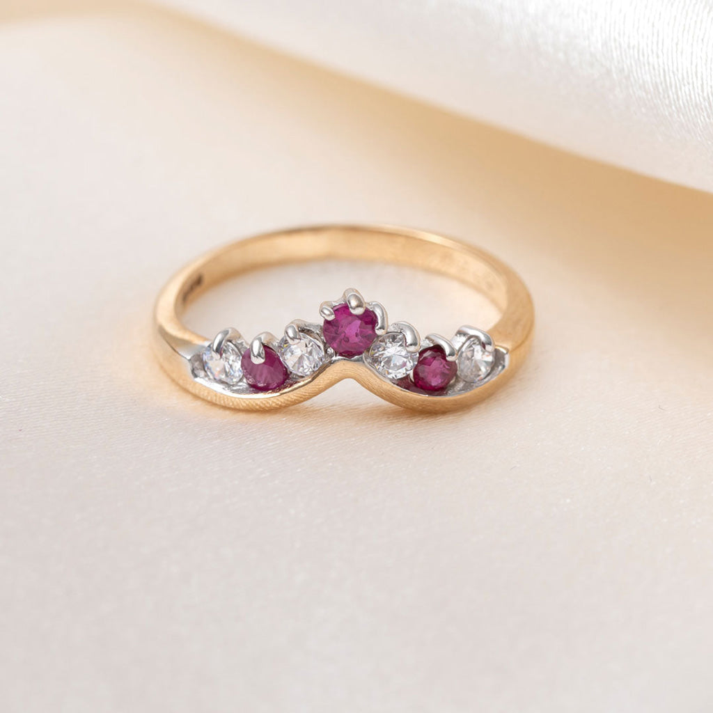 Ruby and Zirconia Ring | 9ct Gold