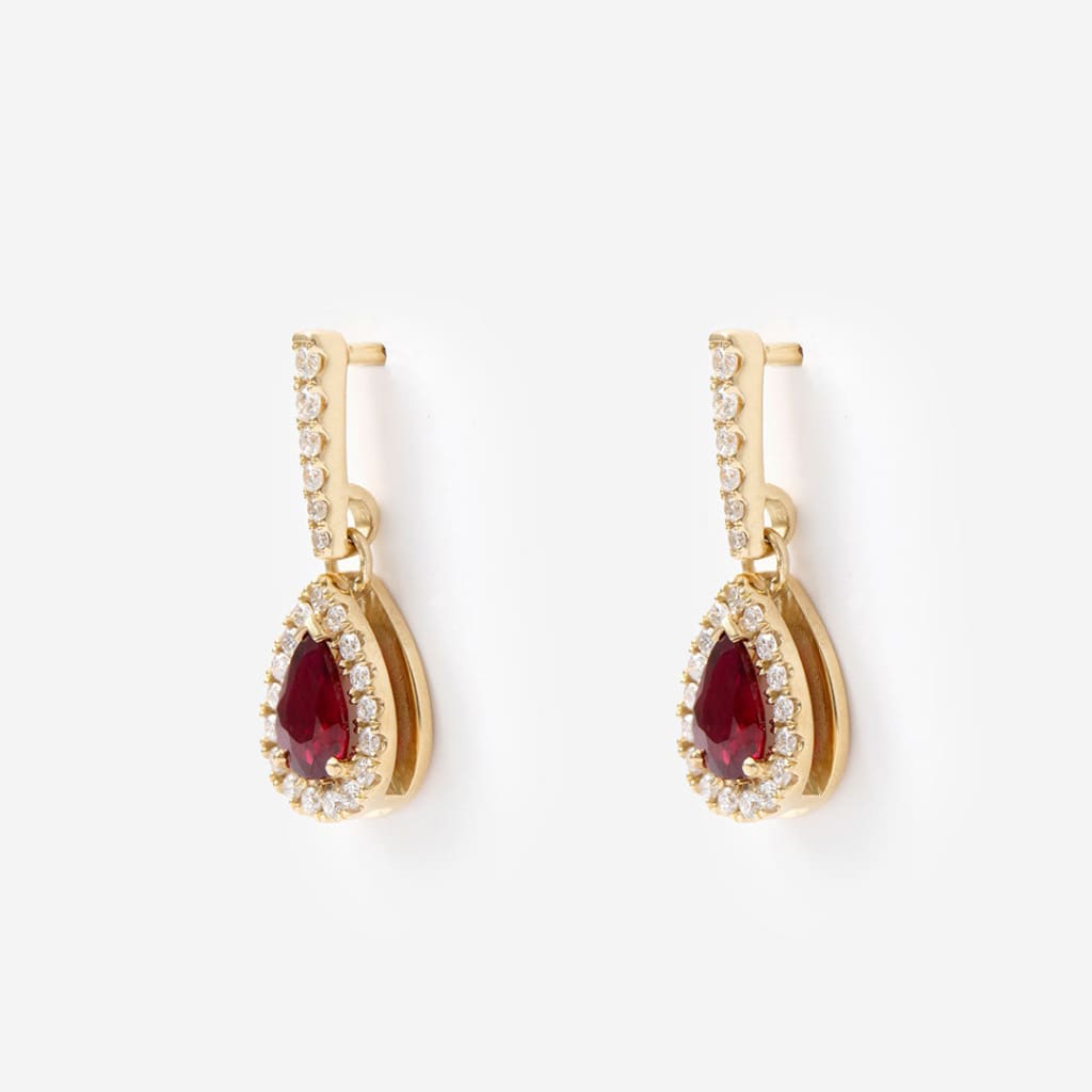 Ruth Ruby & Diamond Earrings | 18ct Gold - Earrings