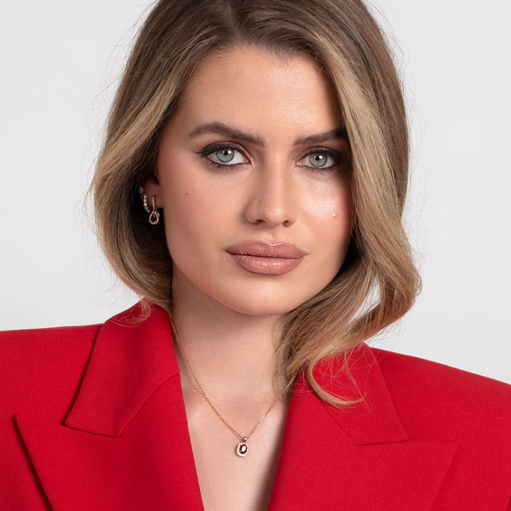 Ruth | Ruby & Diamond Earrings in 18ct Gold - Earrings