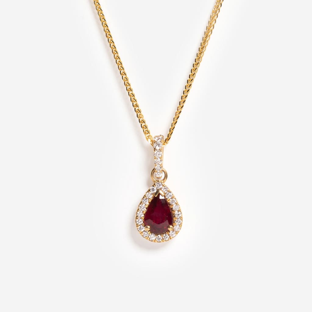 Ruth | Ruby & Diamond Necklace in 18ct Gold