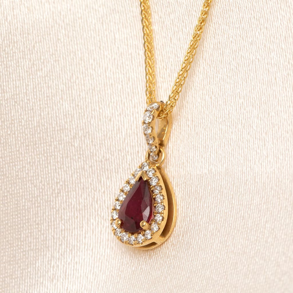 Ruth | Ruby & Diamond Necklace in 18ct Gold