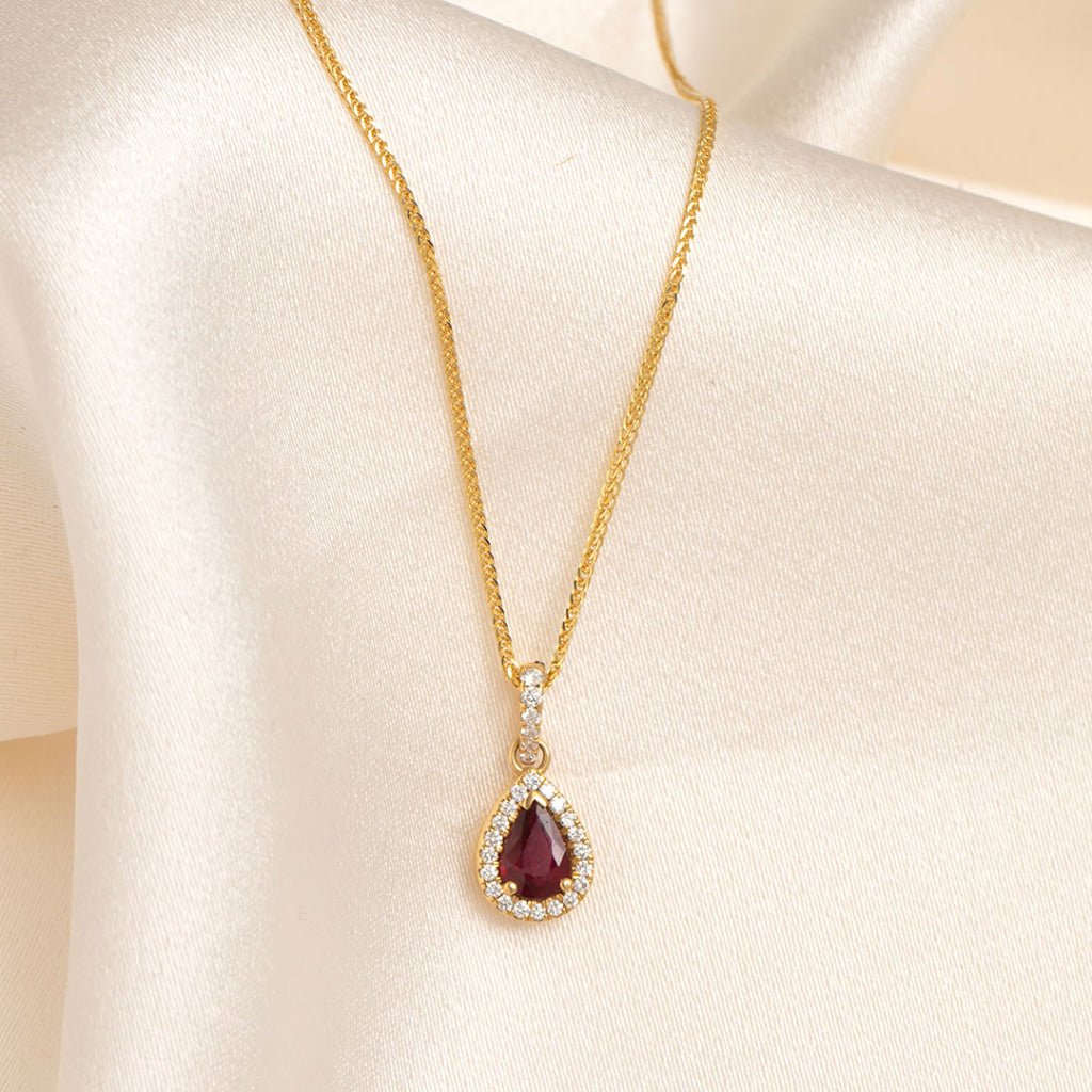 Ruth Ruby & Diamond Necklace | 18ct Gold - Necklace