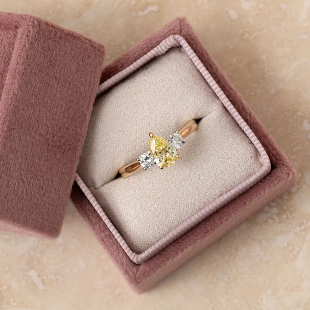 SABINA | Lab Grown Yellow Diamond Engagement Ring in 18ct
