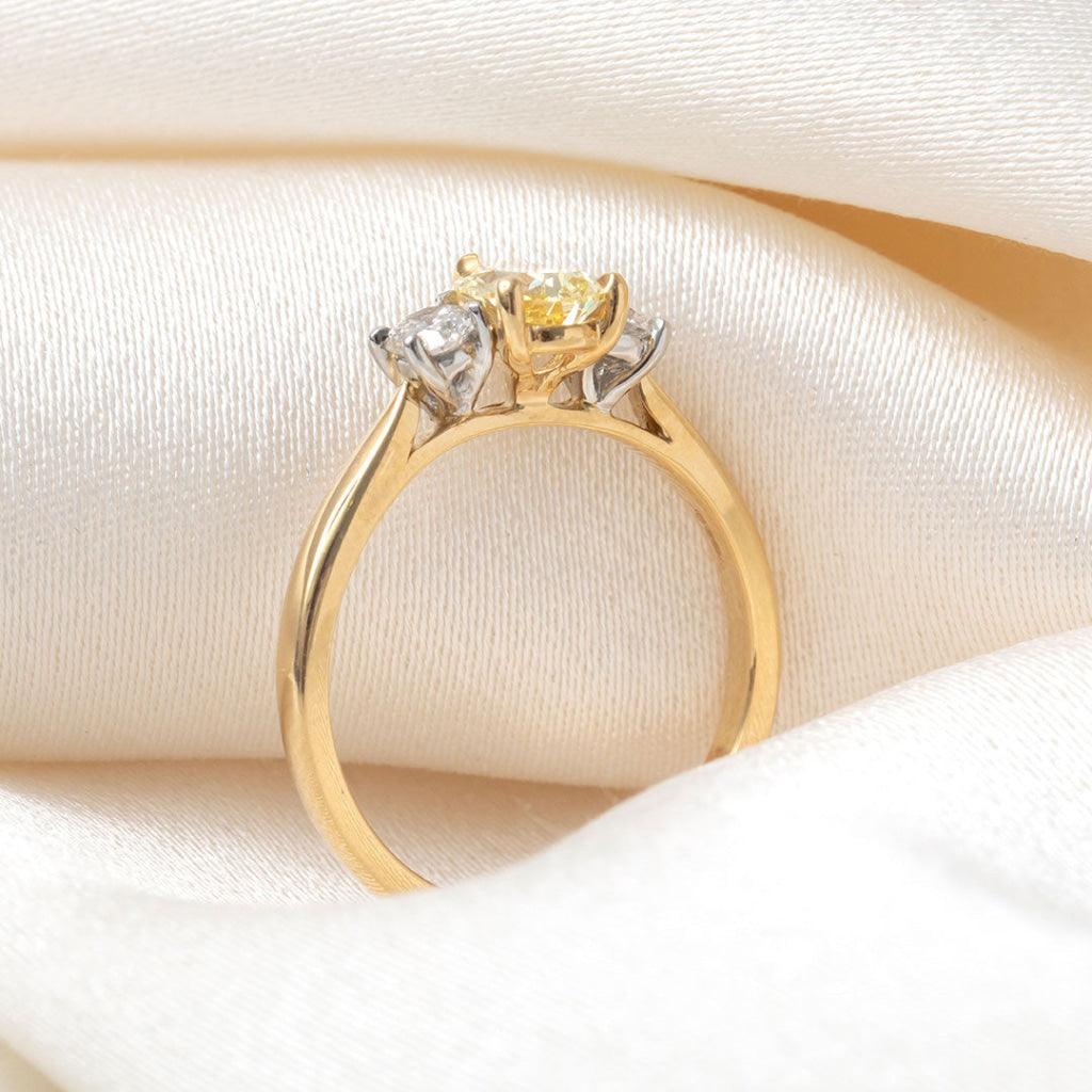 SABINA | Lab Grown Yellow Diamond Engagement Ring in 18ct