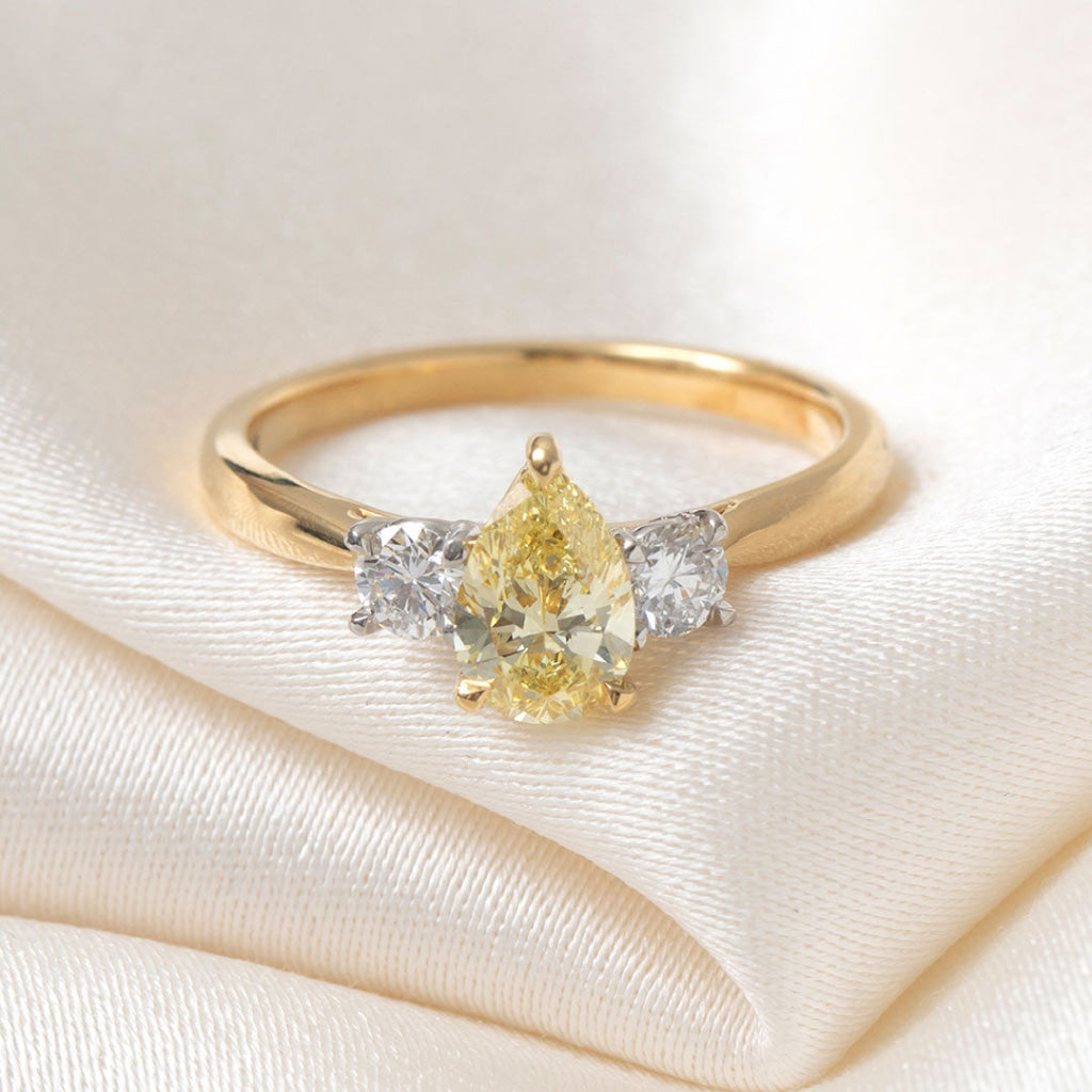 SABINA | Lab Grown Yellow Diamond Engagement Ring in 18ct