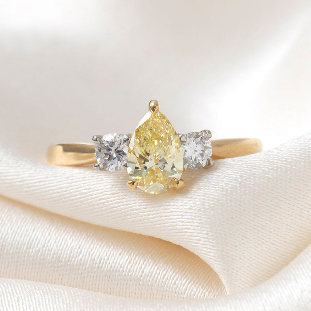 SABINA | Lab Grown Yellow Diamond Engagement Ring in 18ct