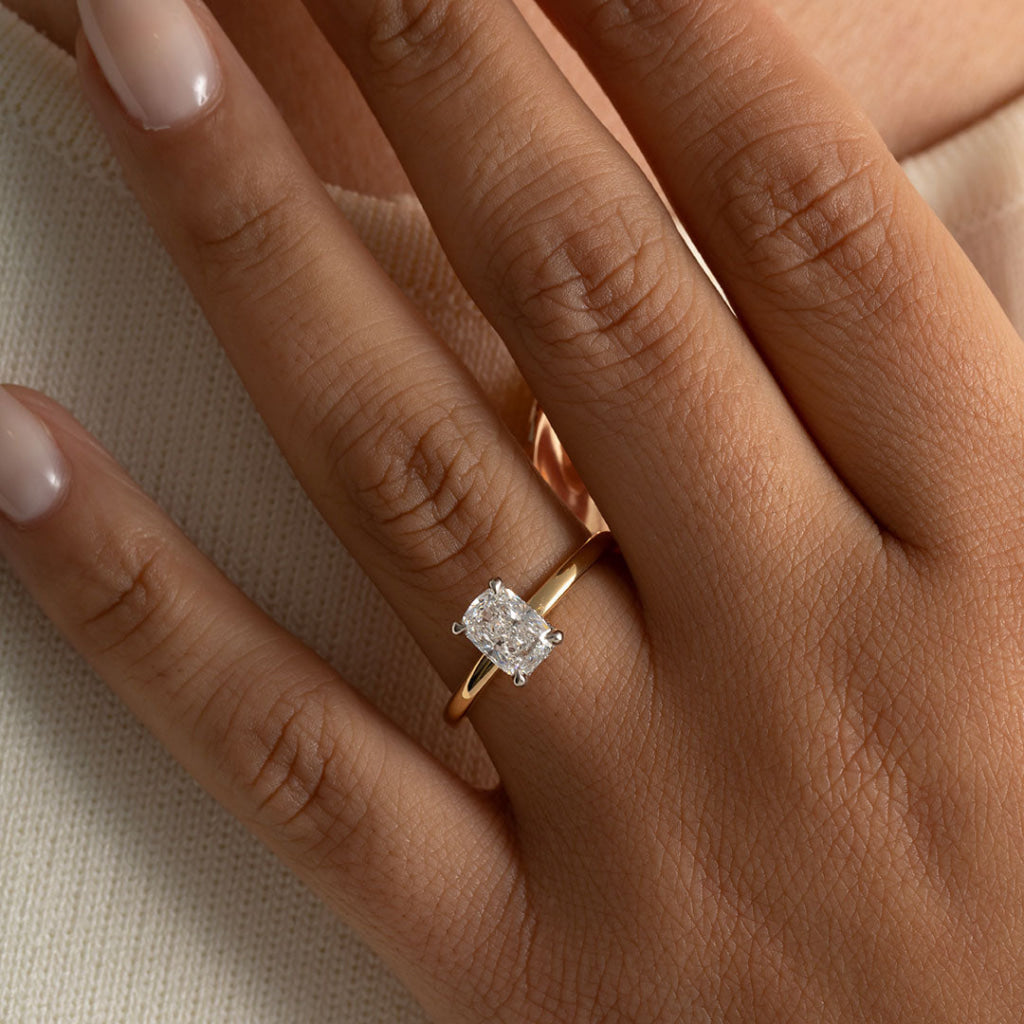 SADIE 1ct | Cushion Solitaire Lab Diamond Set in 18ct Gold