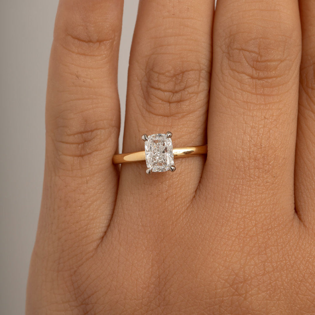 SADIE 1ct | Cushion Solitaire Lab Diamond Set in 18ct Gold