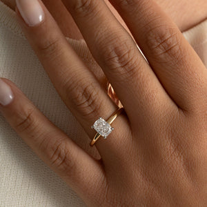 SADIE 1ct | Cushion Solitaire Lab Grown Diamond Engagement Ring in 18ct Gold