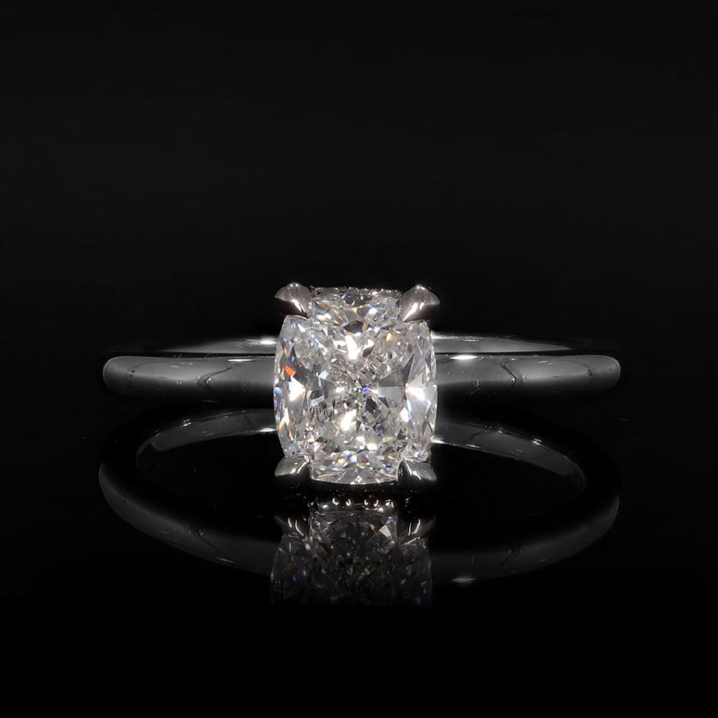 SADIE 1ct | Cushion Solitaire Lab Diamond Set in Platinum