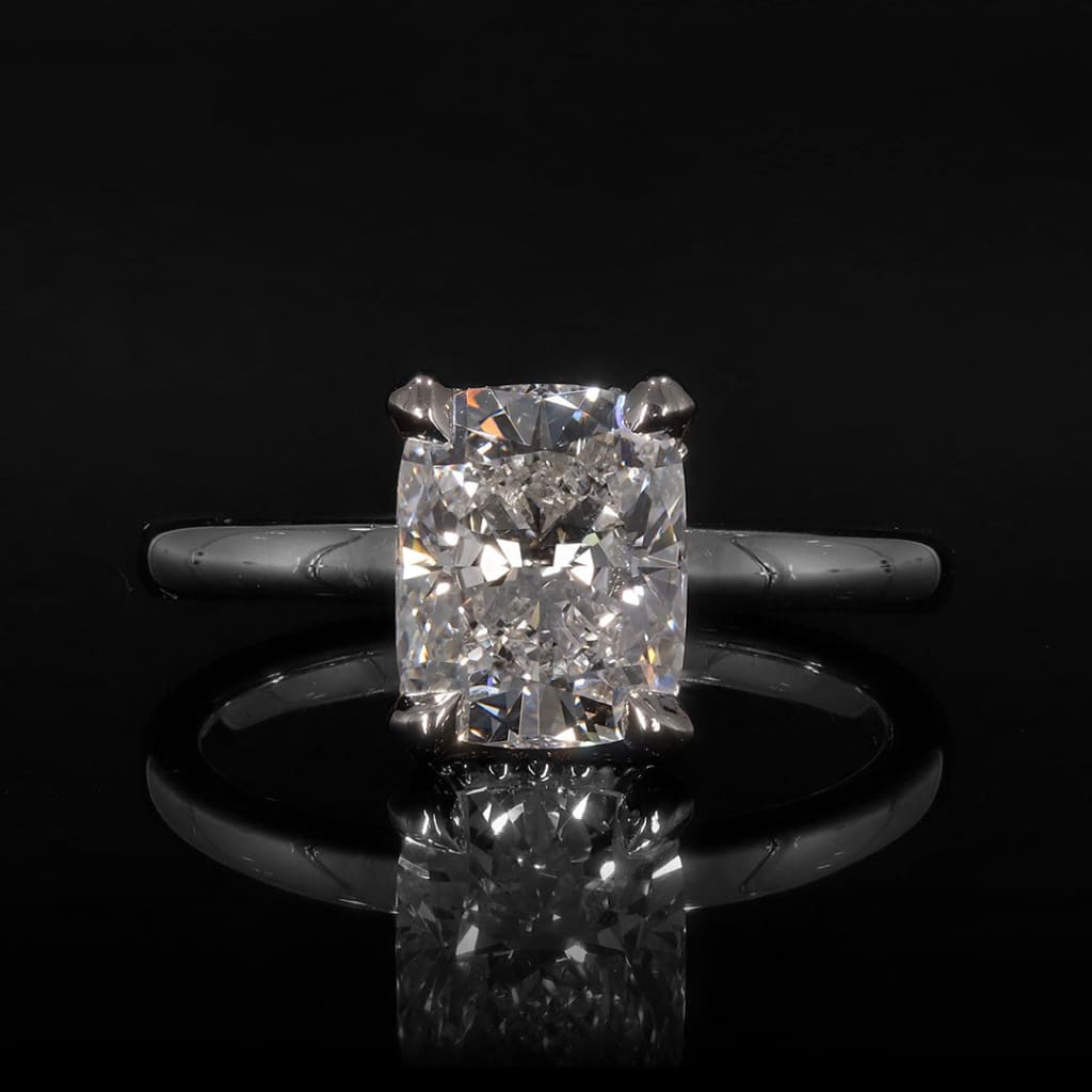 SADIE 2ct | Cushion Solitaire Lab Diamond Set in Platinum