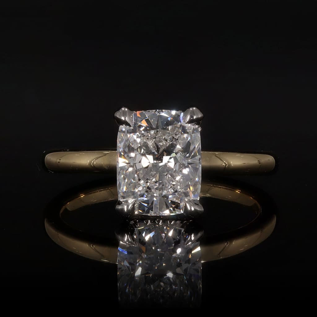 SADIE 2ct | Cushion Solitaire Lab Diamond Set in 18ct Gold