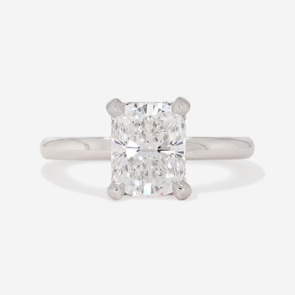 SADIE 2ct | Cushion Solitaire Lab Diamond Set in Platinum