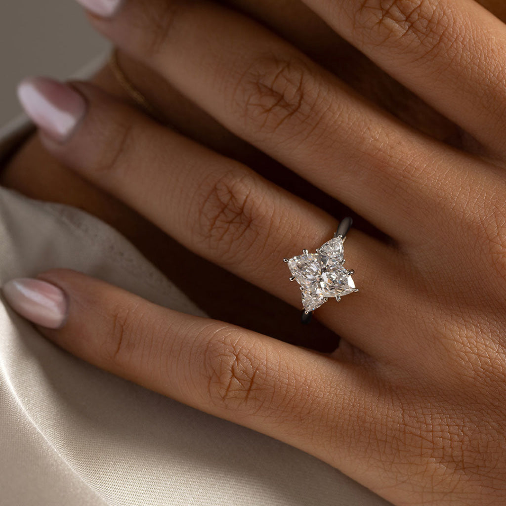 Sandy | Marquise 3-Stone Lab Diamond Set in Platinum - Rings