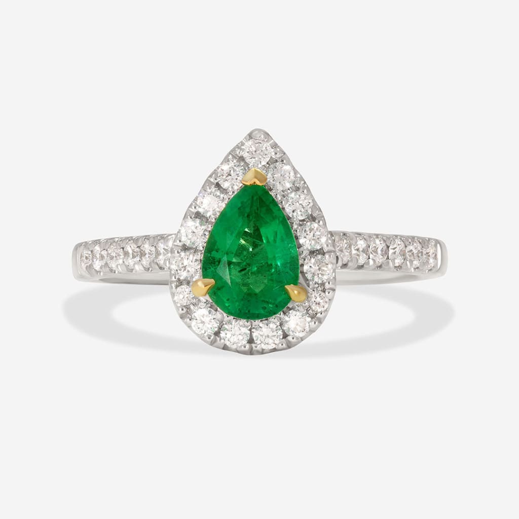SASKIA | Emerald & Diamond Ring - Rings