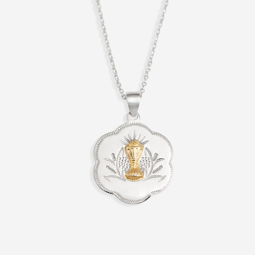 Scalloped Communion Medal | Free Engraving - Necklace