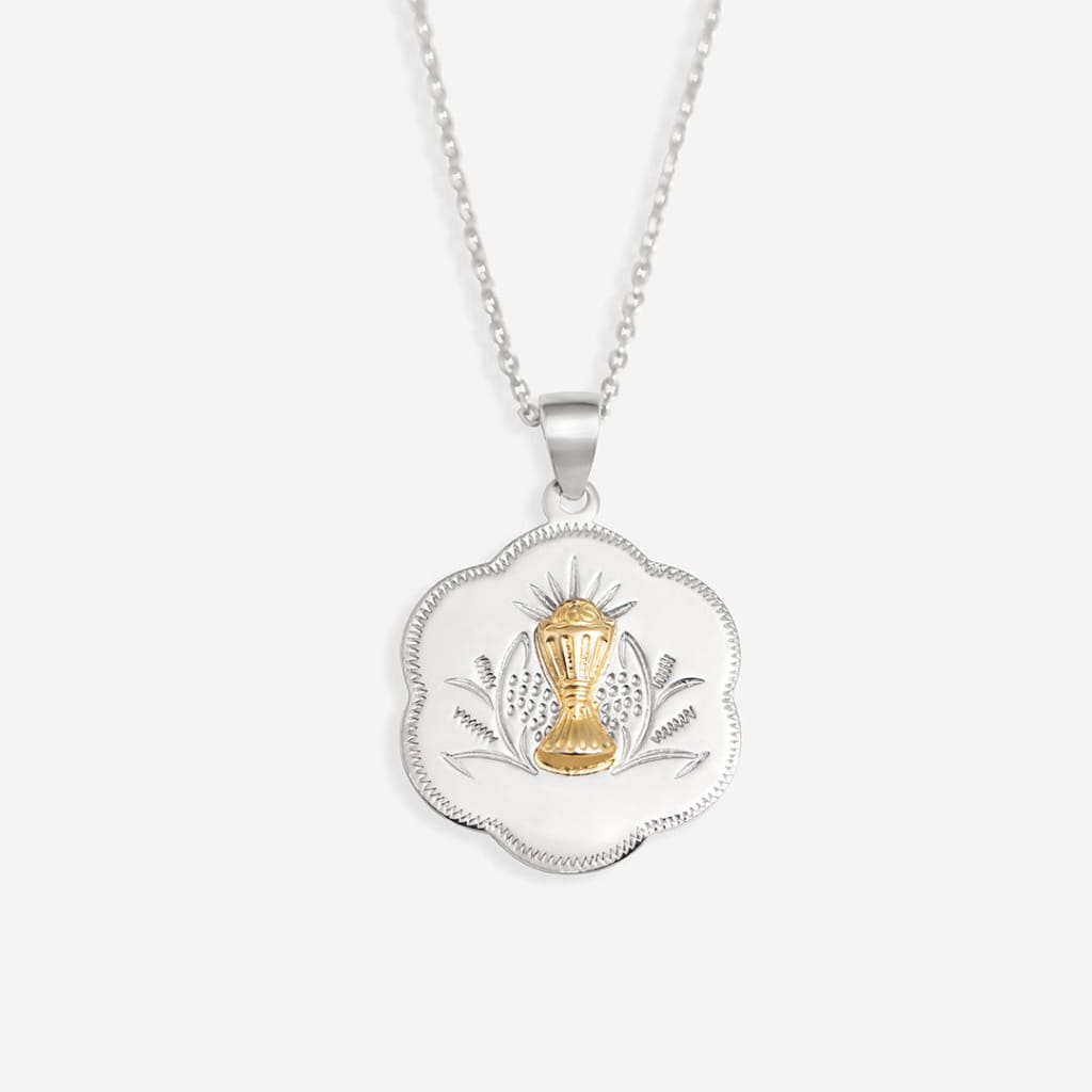 Scalloped Communion Medal | Free Engraving - Necklace