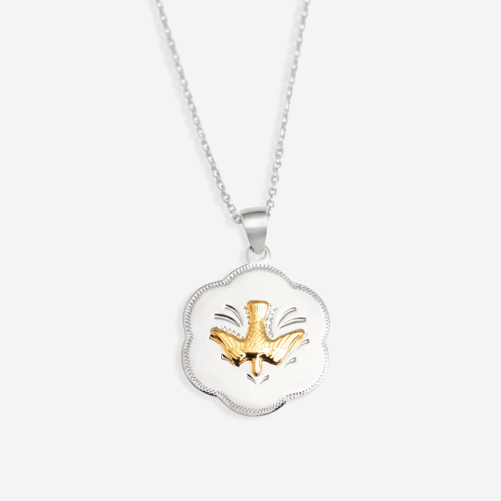 Scalloped Confirmation Medal | Free Engraving - Necklace