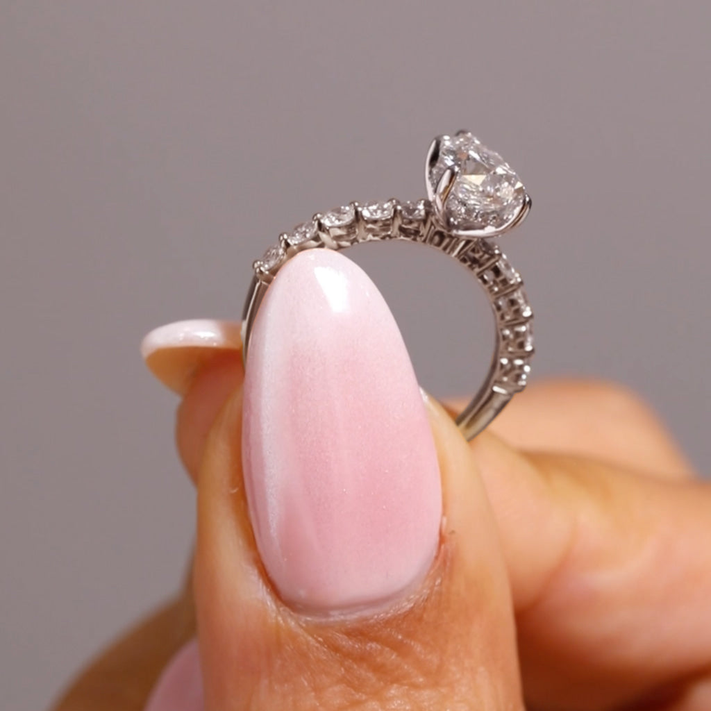SERENA | Pear Cut Lab Diamond Set in Platinum 2.00ct - Rings