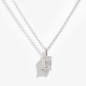 SERENITY - 0.70ct | Emerald Cut Lab Grown Diamond Necklace in 18ct White Gold