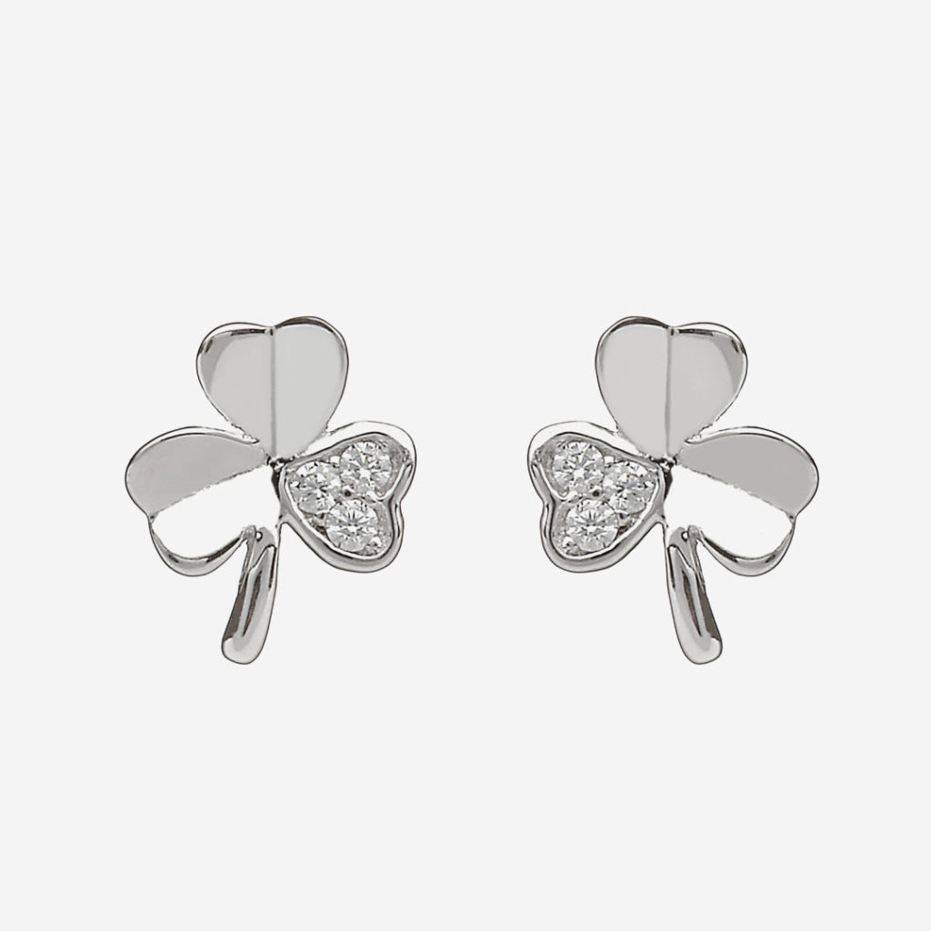 Shamrock Sparkle Earrings | Sterling Silver