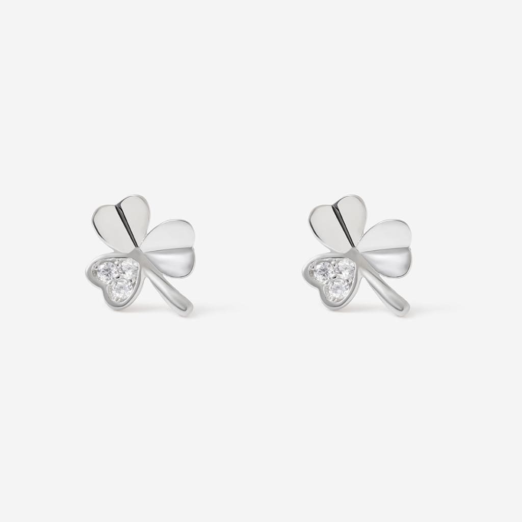 Shamrock Sparkle Earrings | Sterling Silver
