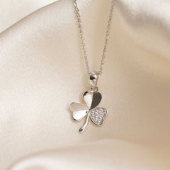 Shamrock Sparkle Necklace | Sterling Silver