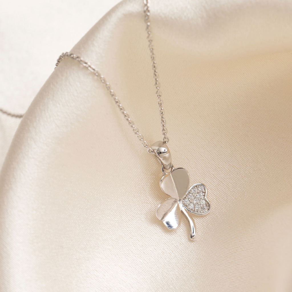 Shamrock Sparkle Necklace | Sterling Silver