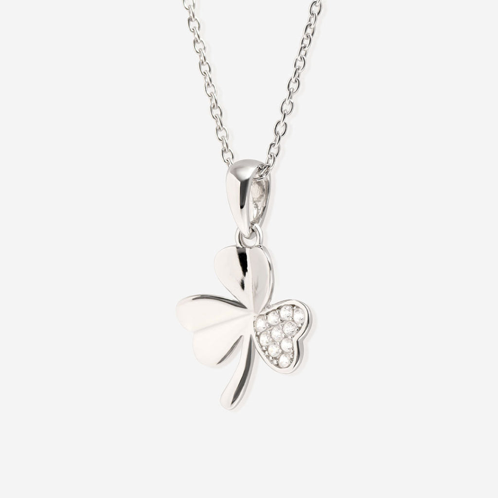 Shamrock Sparkle Necklace | Sterling Silver