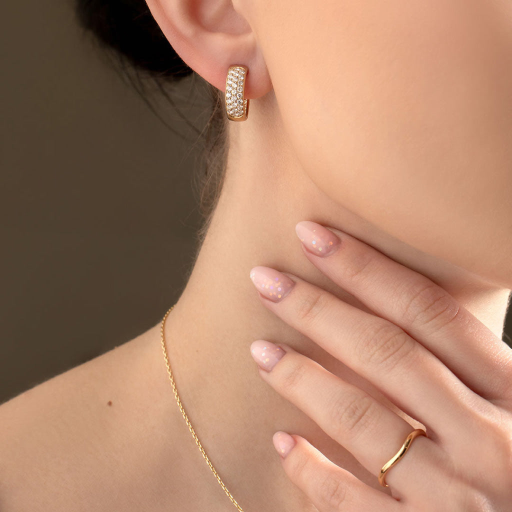 Shania Diamond Hoops | 9ct Gold - Earrings