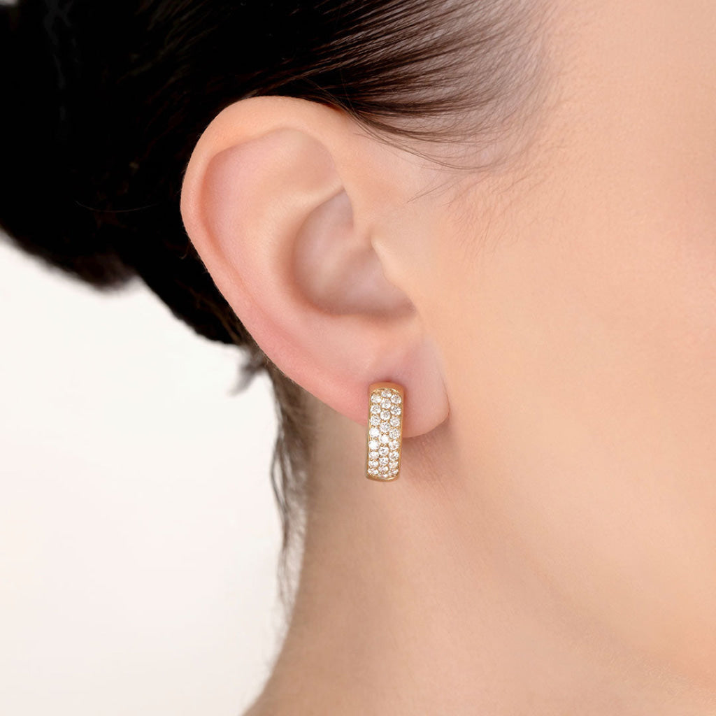 Shania Diamond Hoops | 9ct Gold - Earrings