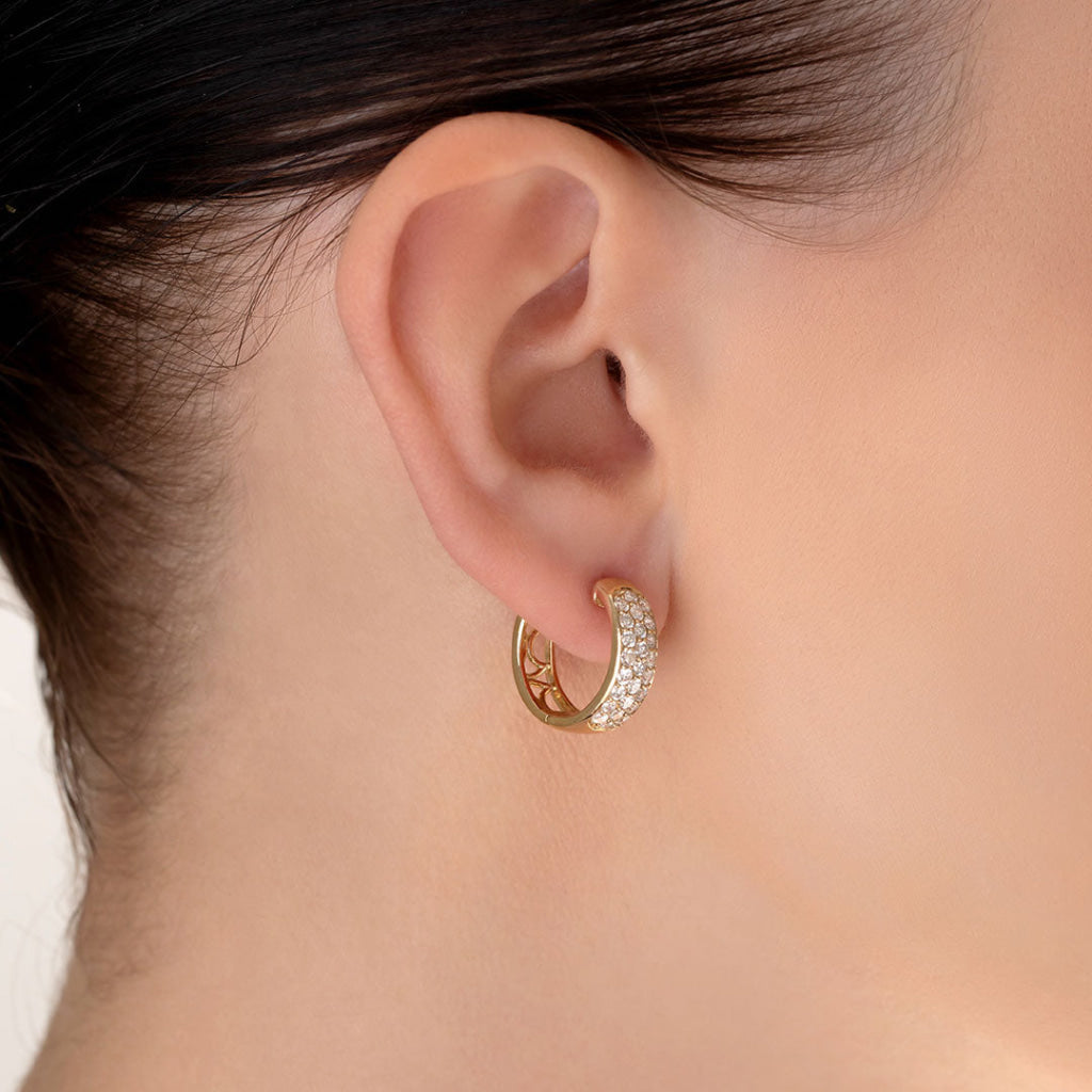 Shania Diamond Hoops | 9ct Gold - Earrings