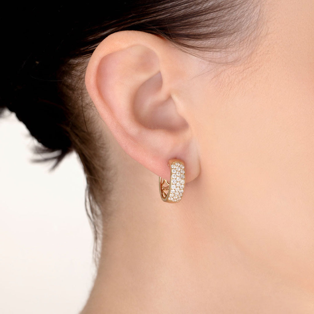 Shania Diamond Hoops | 9ct Gold - Earrings