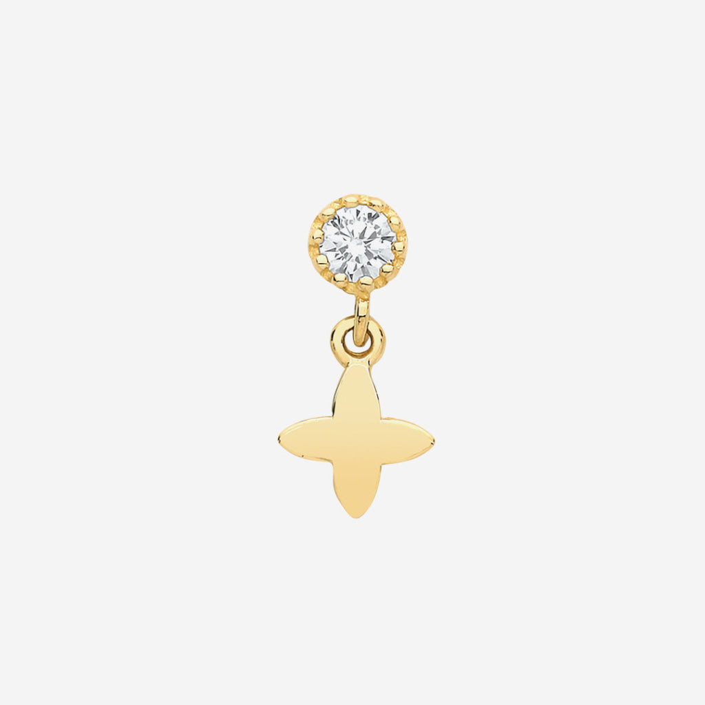 Shooting Star Piercing | 9ct Gold - Earrings