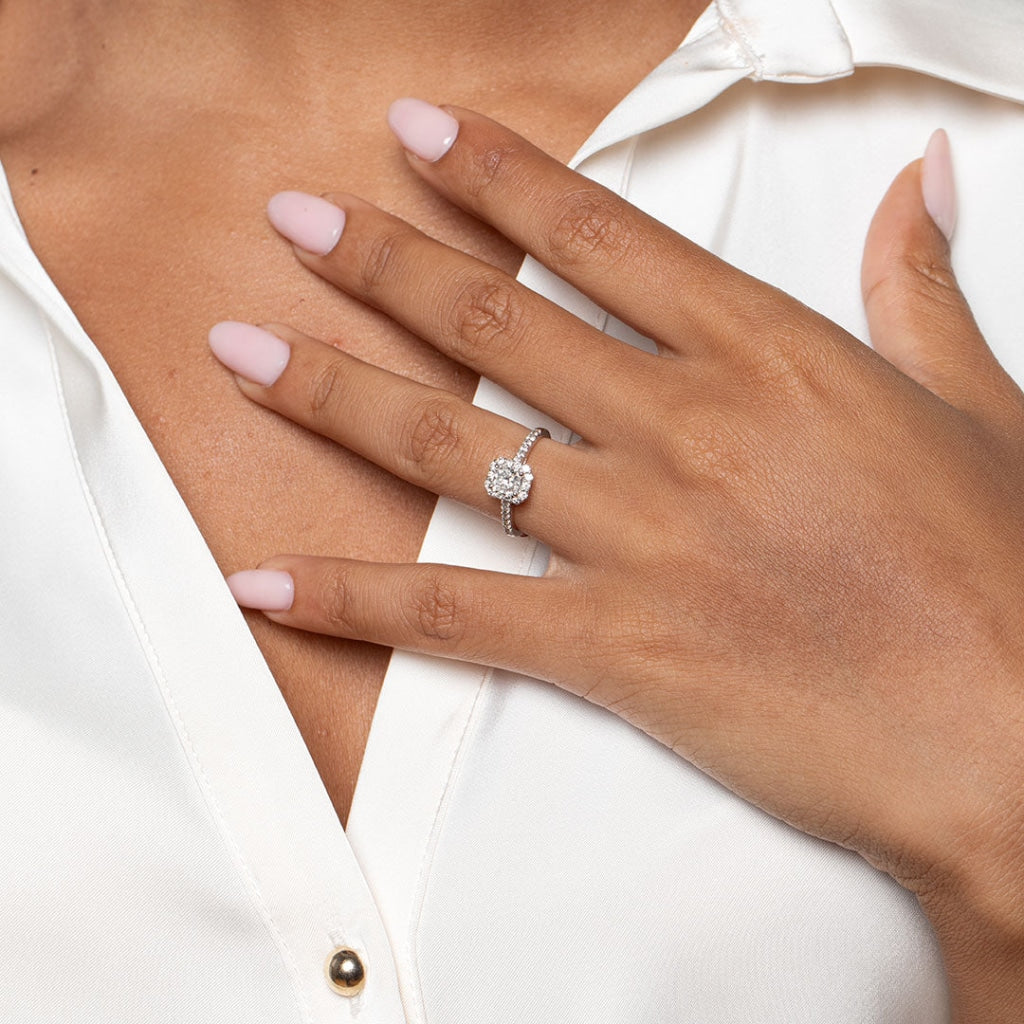 Sibeal Radiant Cut Engagement Ring- Hand Model