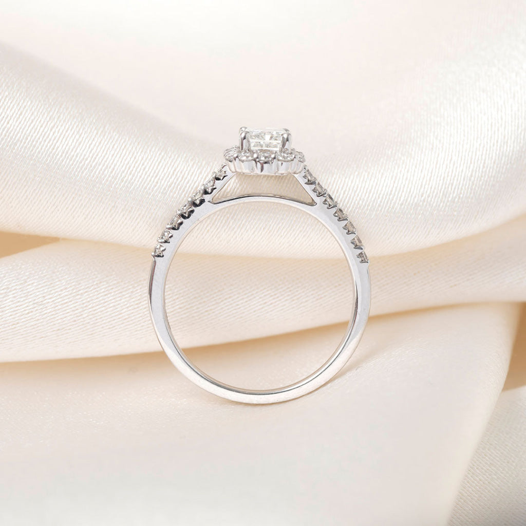 SIBEAL 1.12ct | Radiant Halo Diamond Engagement Ring