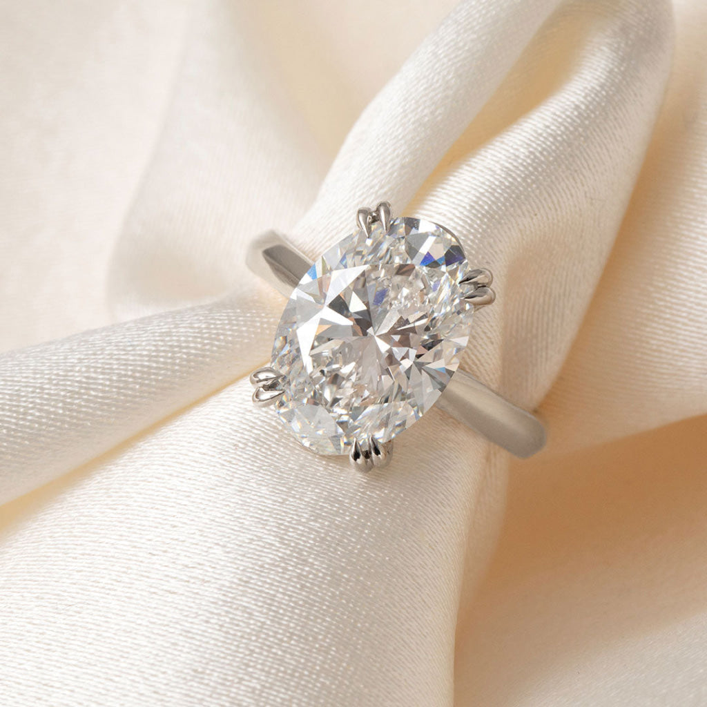 SICILY 5ct | Oval Solitaire Lab Grown Diamond Engagement Ring in Platinum