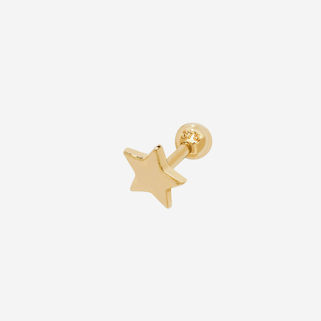 Single Star Piercing - 6mm | 9ct Gold Earrings